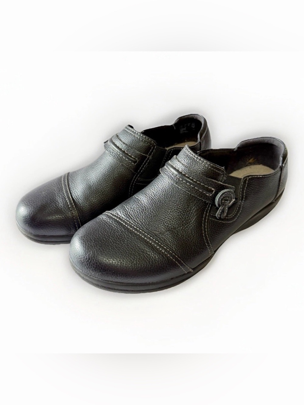 Collection by Clarks Shoes Womens 8.5W Cheyn Madi Loafers Black Leather